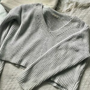 Chenille, knit pull-on oversized sweater, slightly cropped size medium